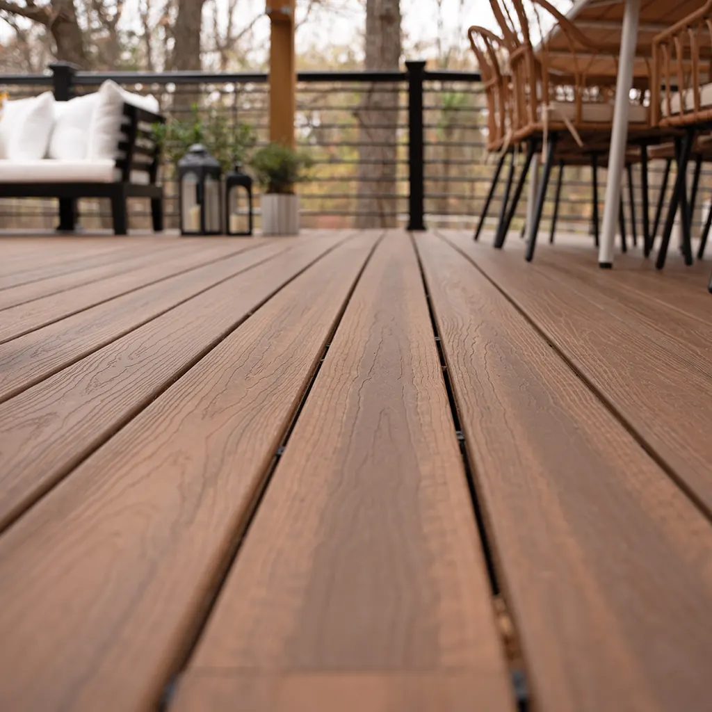 Envision Ridge Premium composite deck boards with outdoor dining