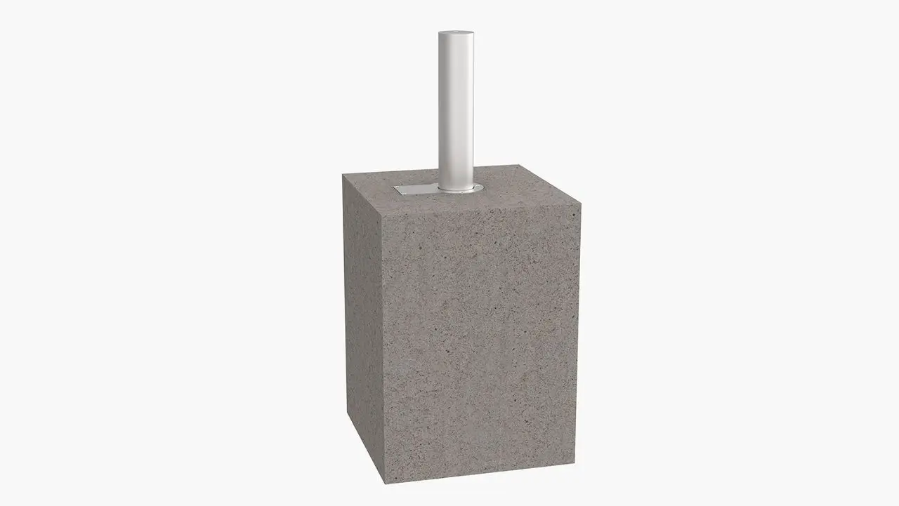 Model 303 Bollard Image hydrualic deployed with concrete