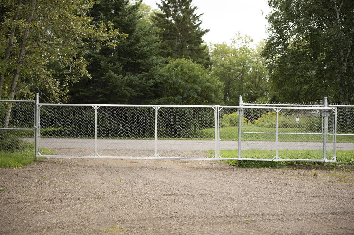 Commercial chain-link gate - chain link single-track gate installed, ARMA Gate