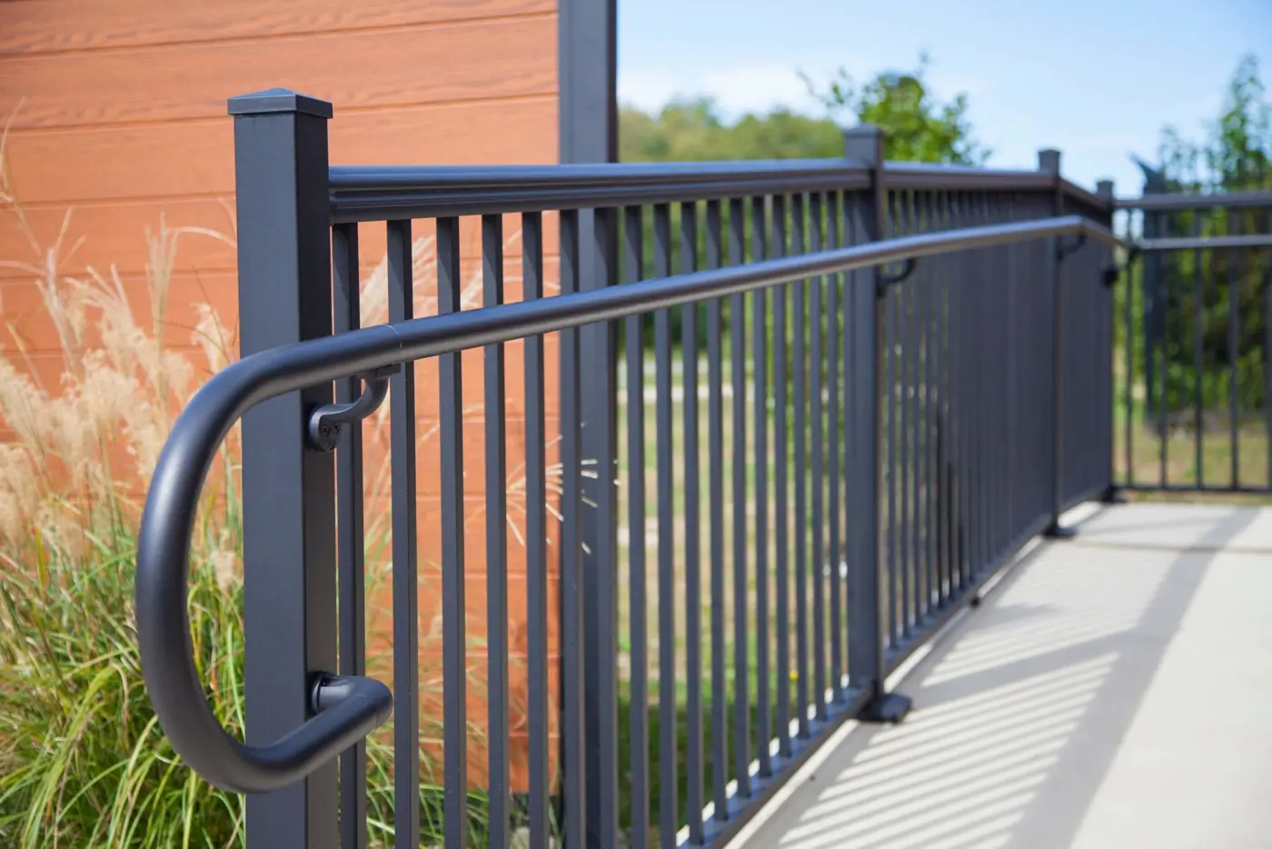 Barrette aluminum ada handrail matte black scaled