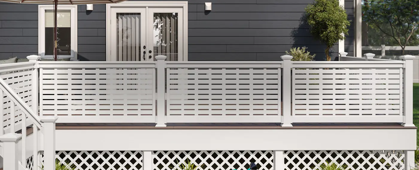 Barrette 17098 header vinyl railing center top