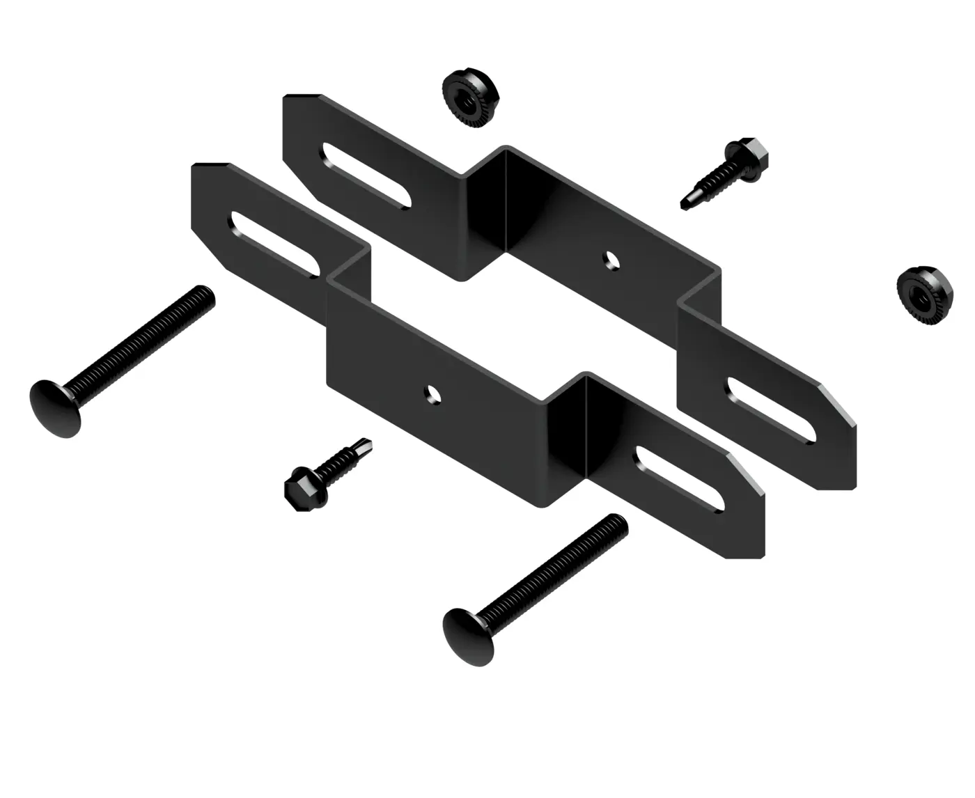 KIT BRKT PRSM LINE 2 SQR PAIR w HDWR R9005 BLK