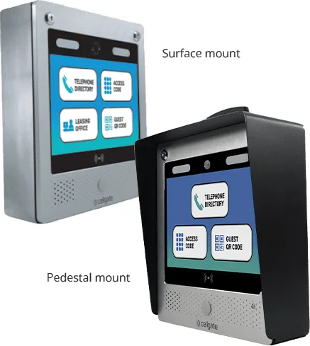CellGate Watchman WXL surface-mount and pedestal-mount touchscreen intercoms