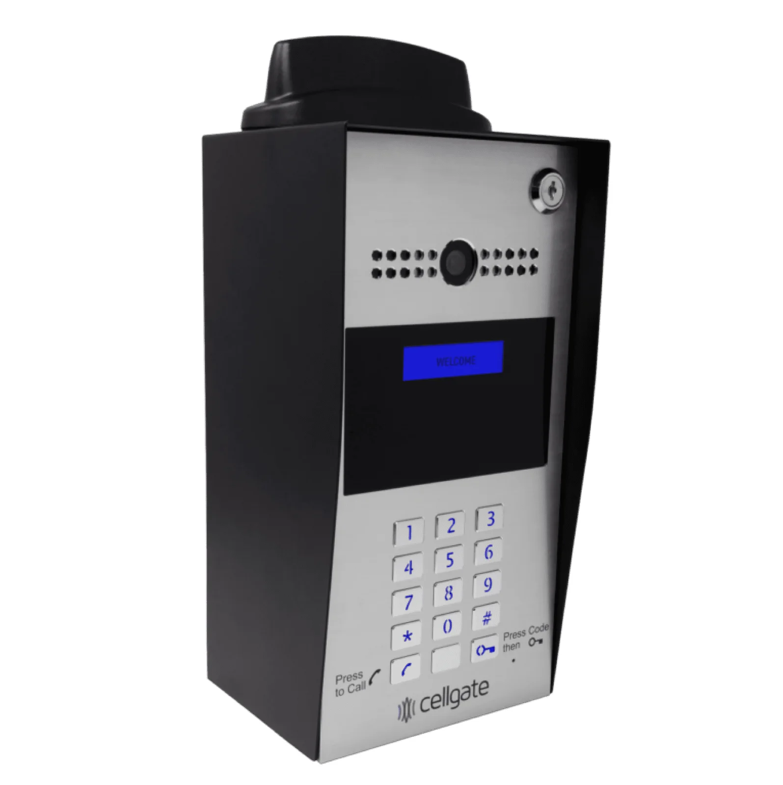 CellGate Watchman W450 video intercom with pedestal hood
