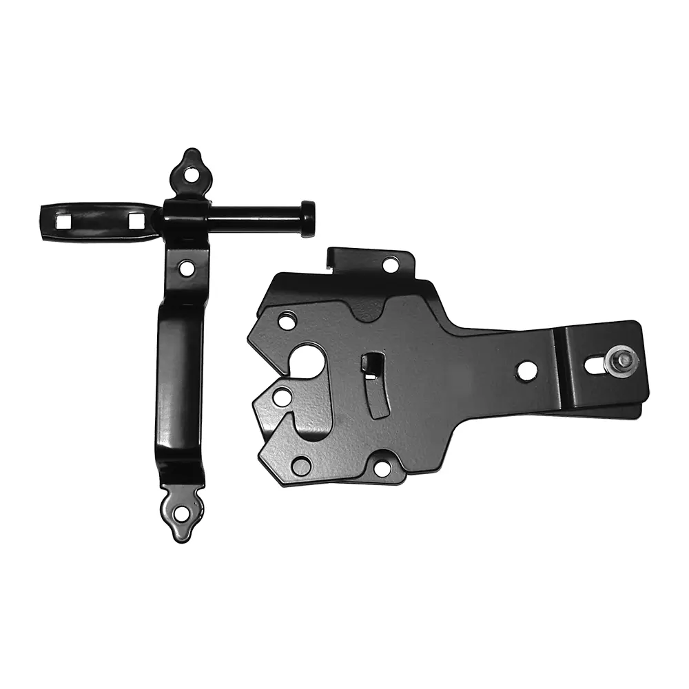 Wood gate hardware - black wood-gate strap hinge, latch and hardware, D&D Technologies