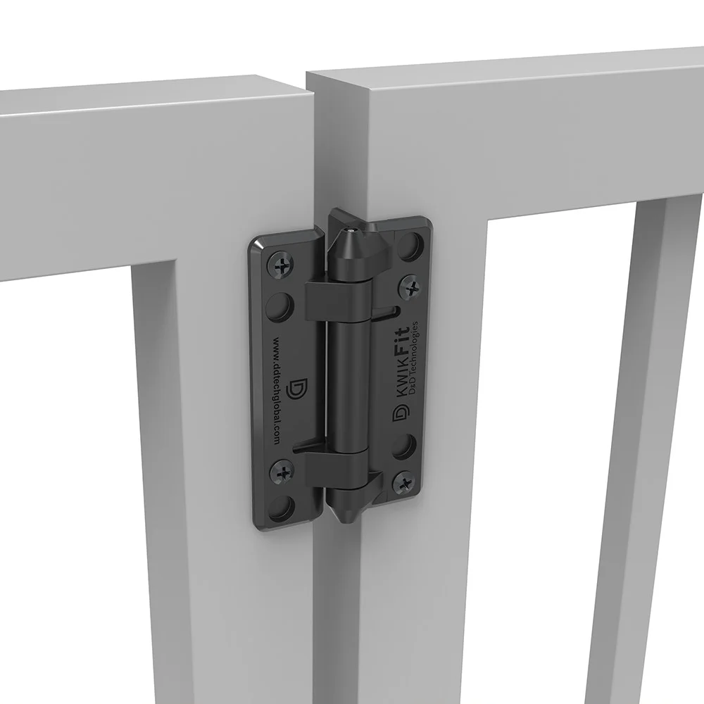 KwikFit polymer gate hinge on a vinyl gate