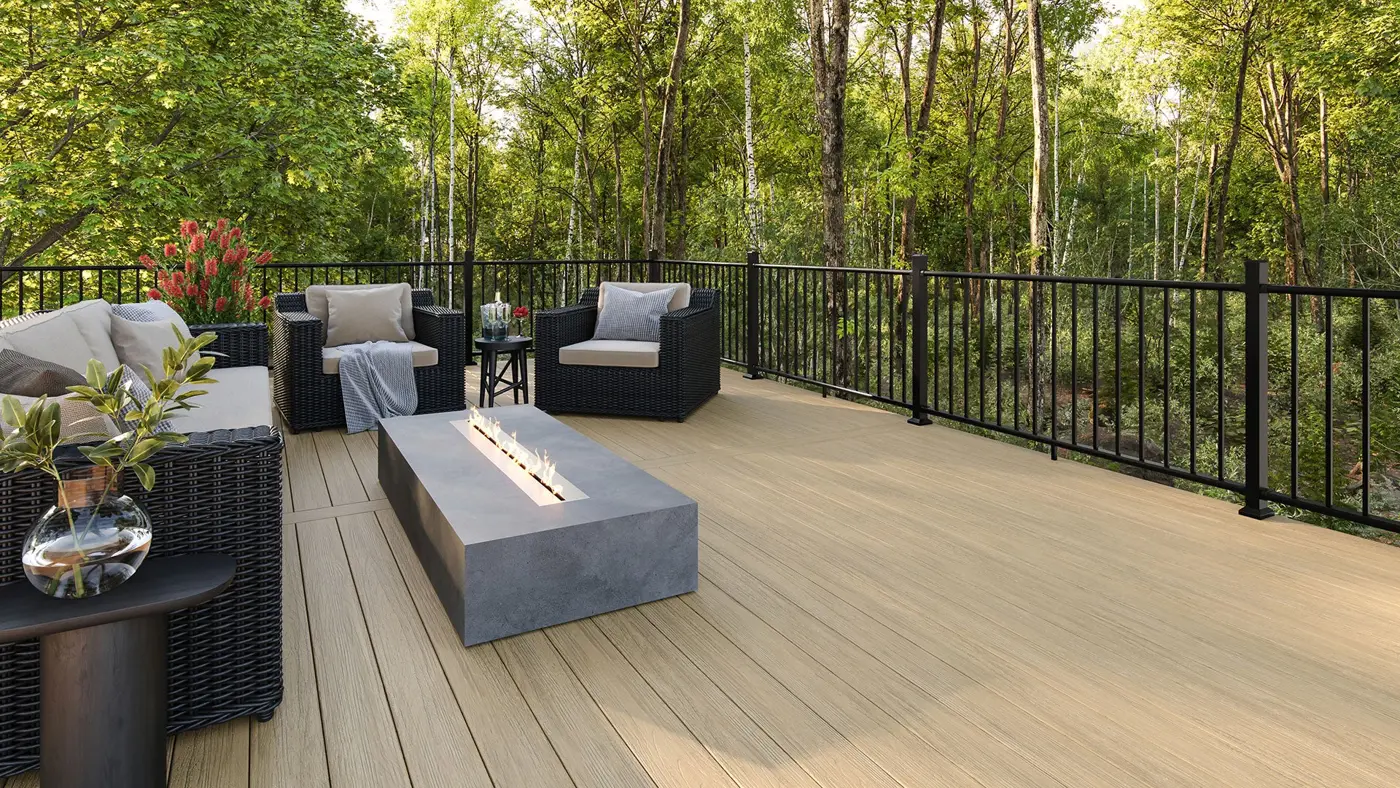wooded deck deckorators summit decking cliffside rapid rail textured black