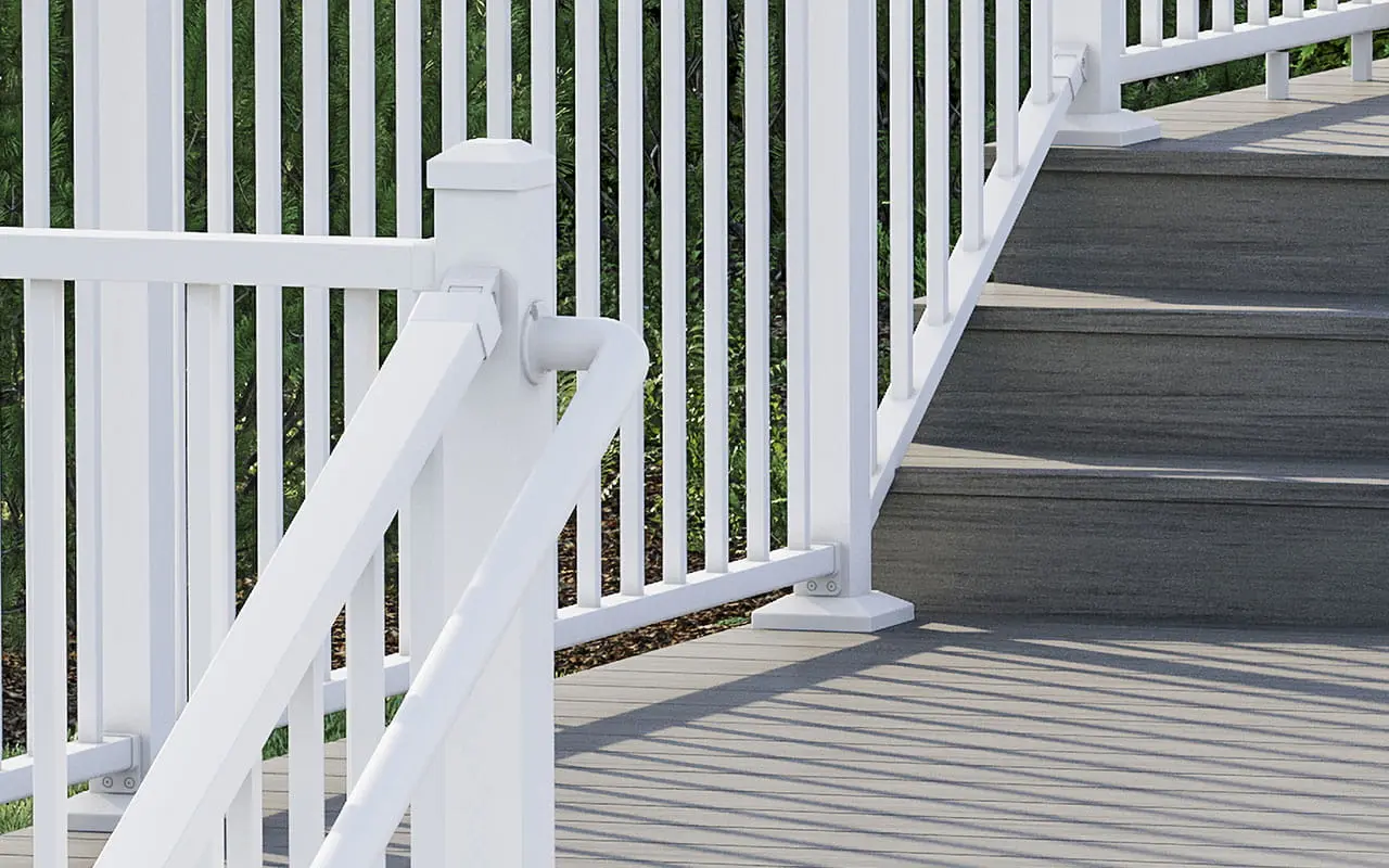 Deckorators DK Secondary Handrail Return White Composite Deck 1280x800 8709263b c15c 43e7 9109 ecc2f7b0b273