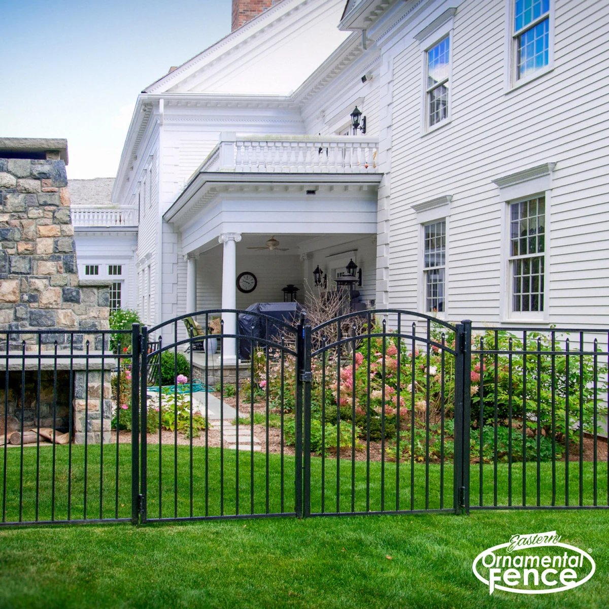 Eastern Ornamental black arched walkway gate