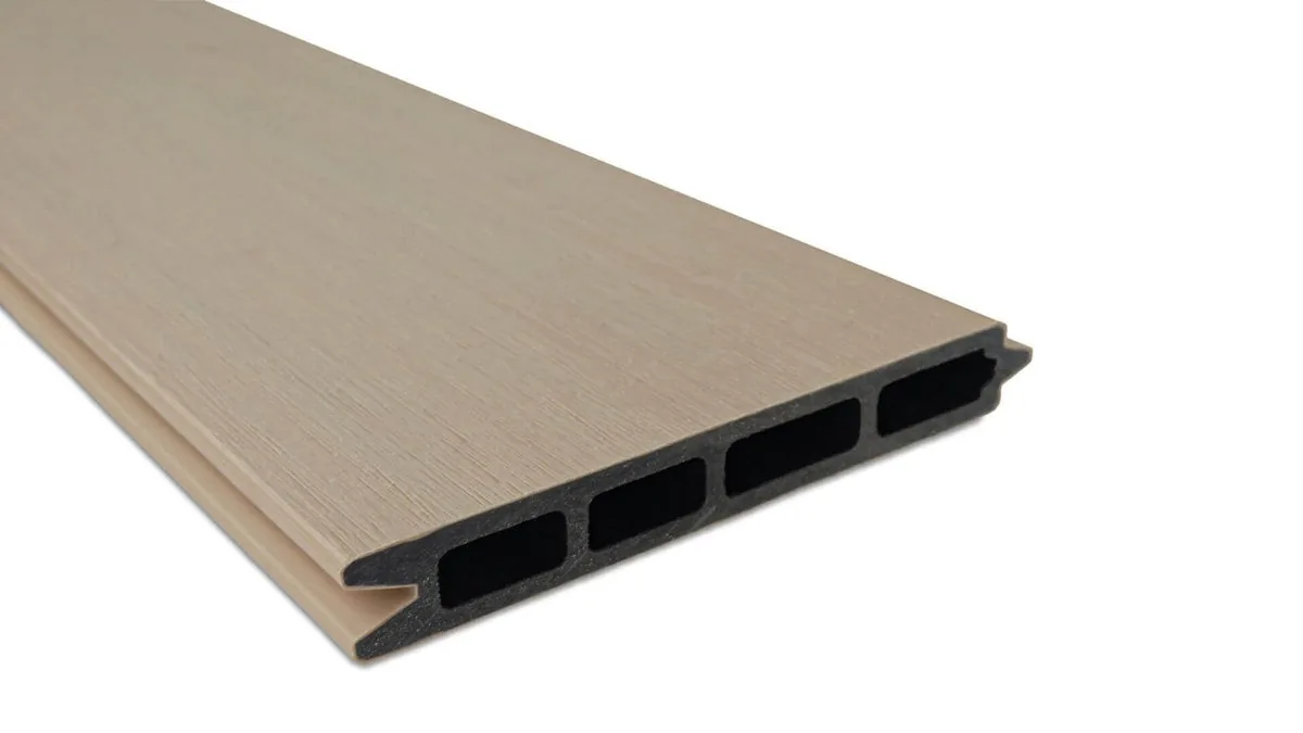 Valla cap composite board in a cedar finish