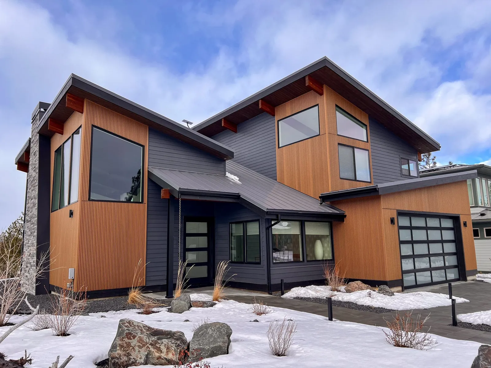 Mountain home with wood-look siding