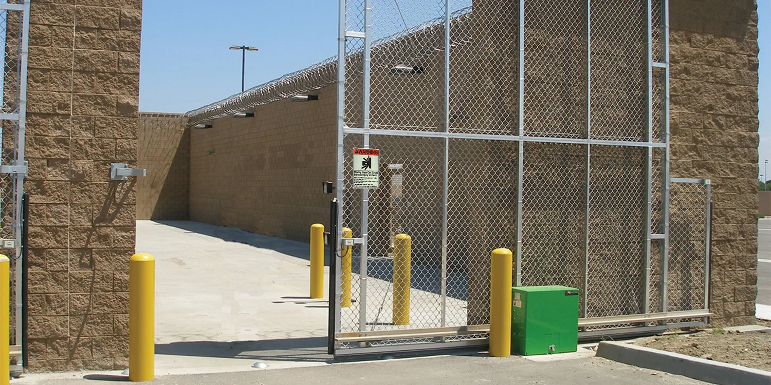 HySecurity SlideDriver slide gate operator at an installed gate