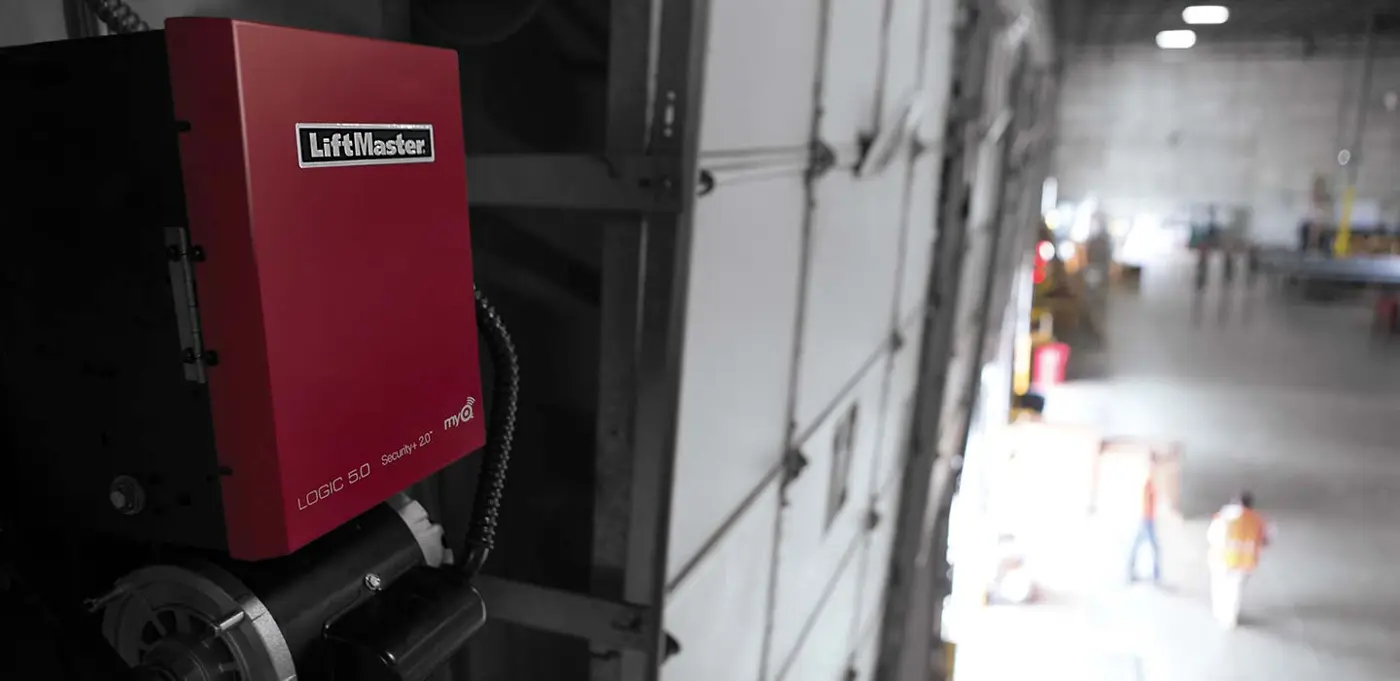 LiftMaster commercial door operator at a loading dock