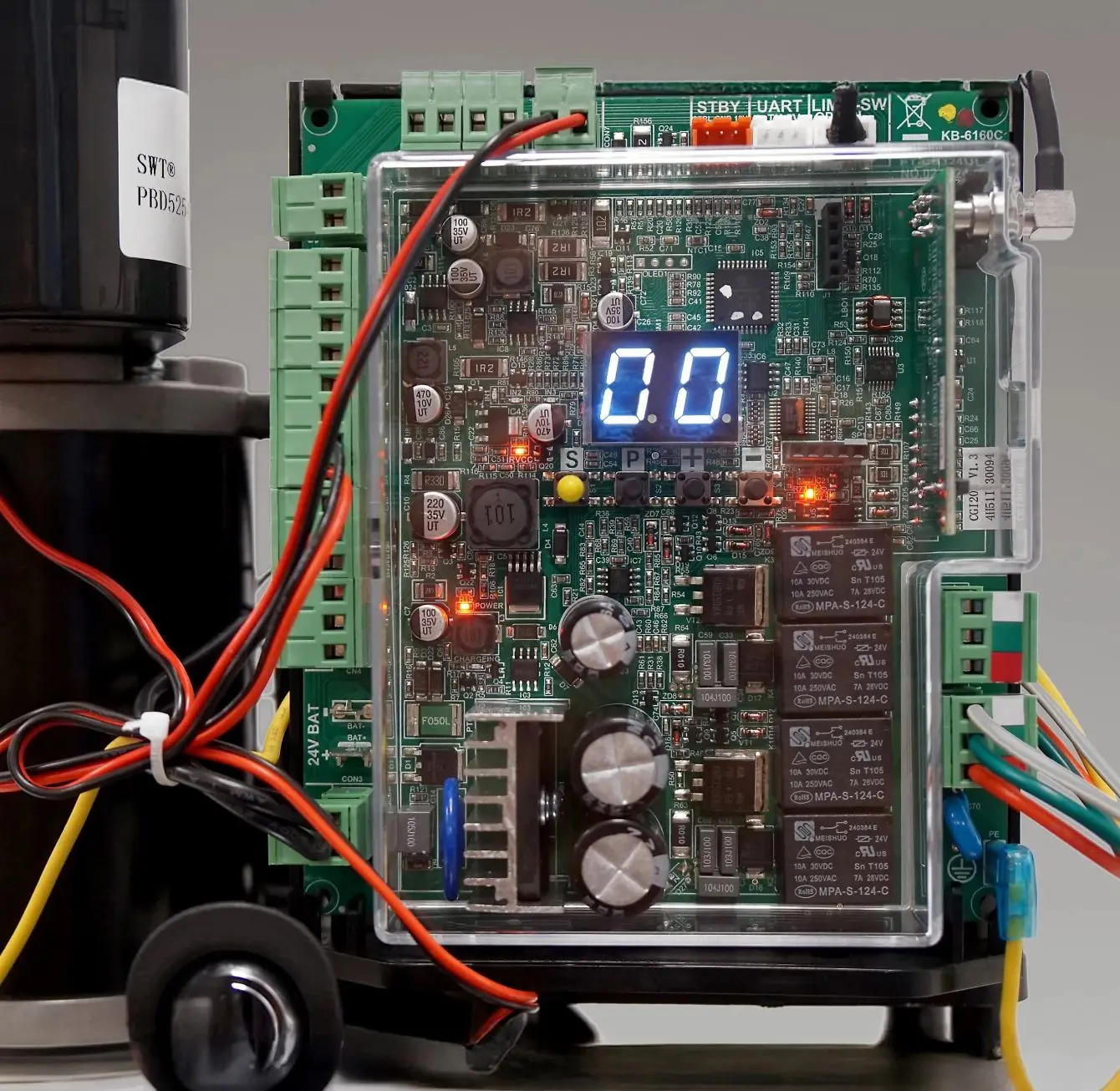 LiftMaster slide gate operator control board and drive components