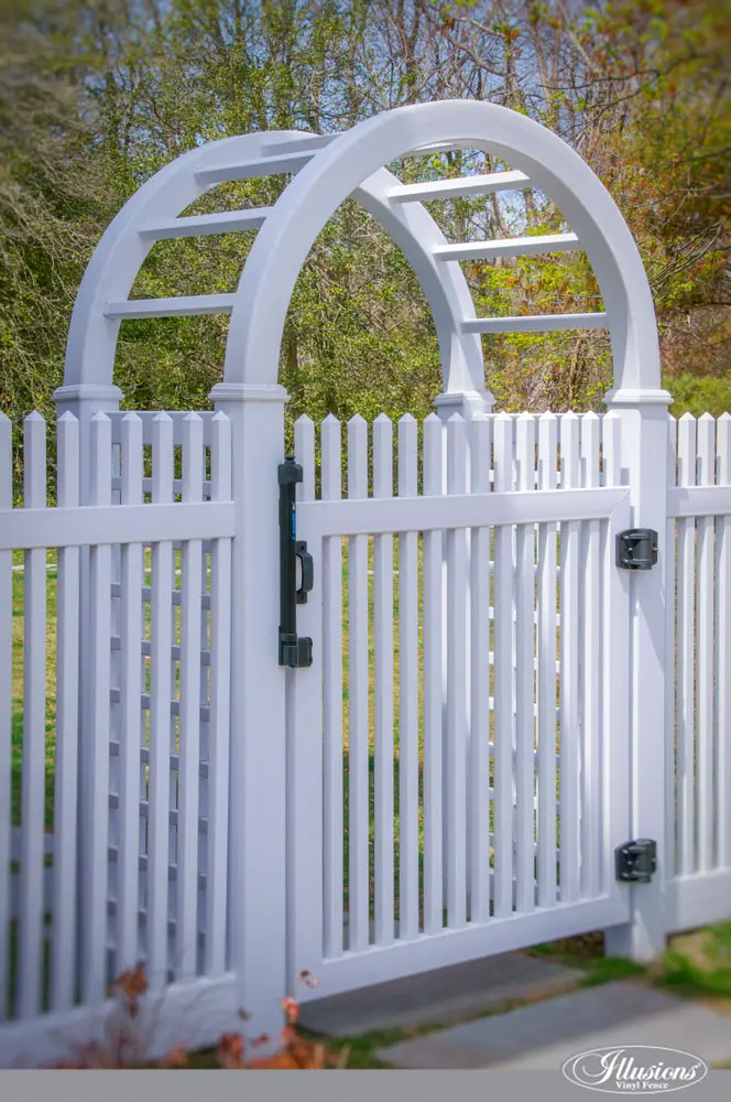 Amazing White PVC Illusions Vinyl Fence Arbor 0003