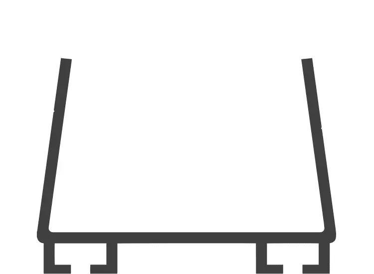 Miller Edge mounting channel profile, U-shaped cross-section