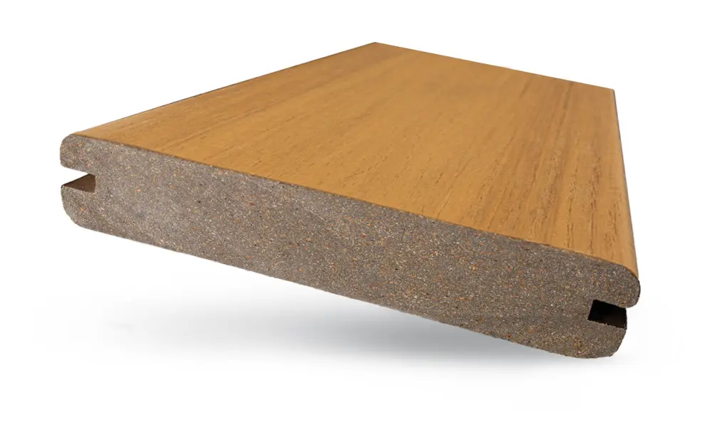 InstaDeck® Close view of MoistureShield's Meridian composite decking board cross section