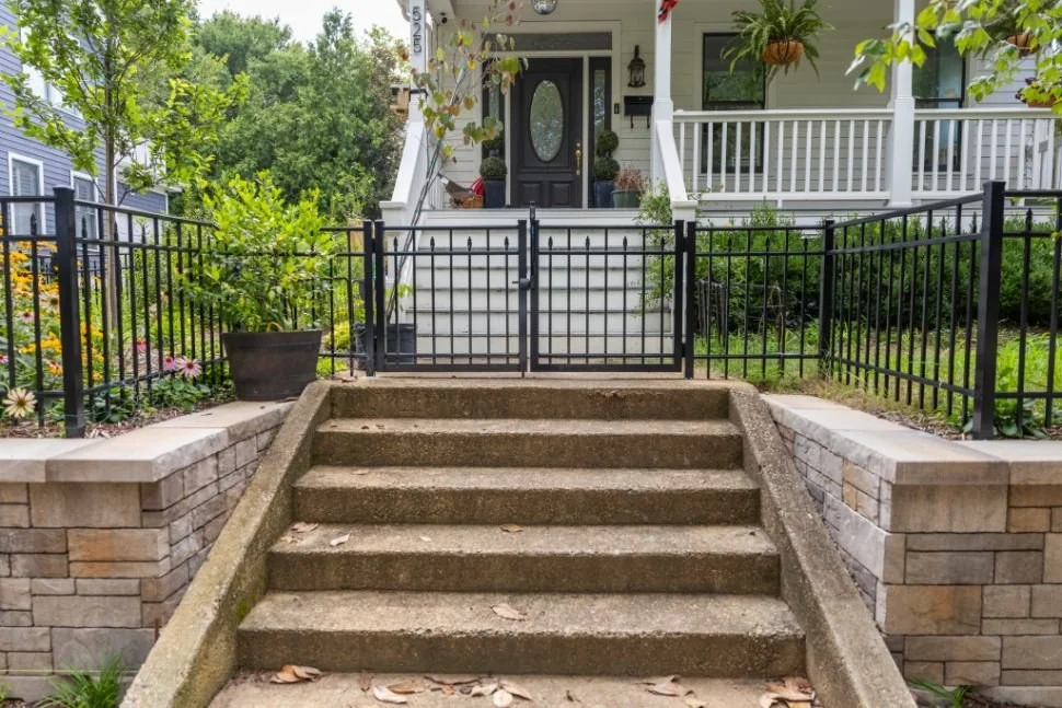 Custom aluminum gate at a home entrance