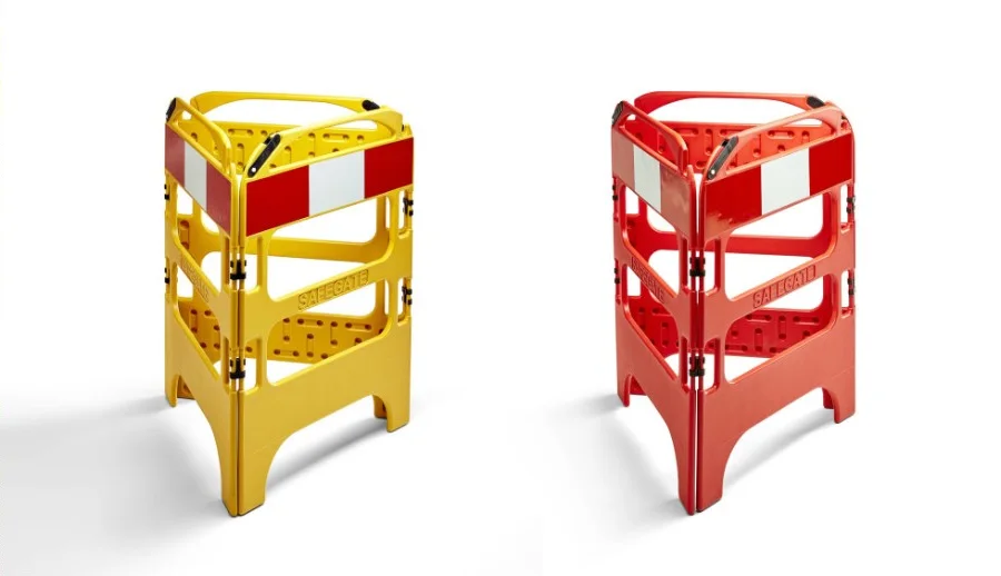 Oxford SafeGate barriers in yellow and red