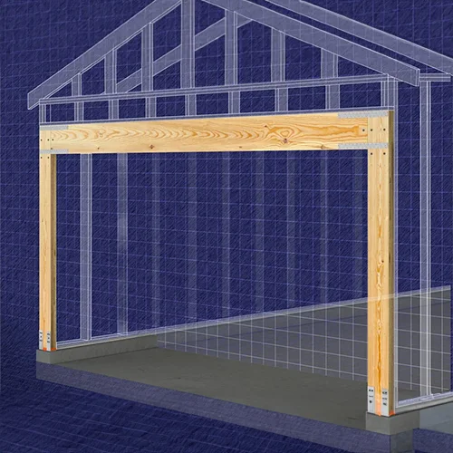 Strong-Wall shearwall installed in a framed wall opening