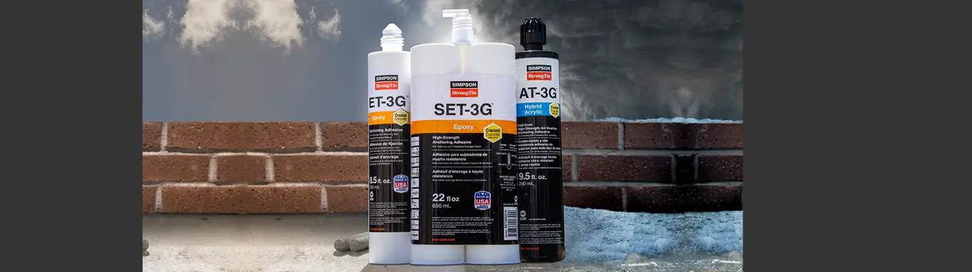 Simpson Strong-Tie Fasteners and Anchors pro sas 3g adhesives family hero d