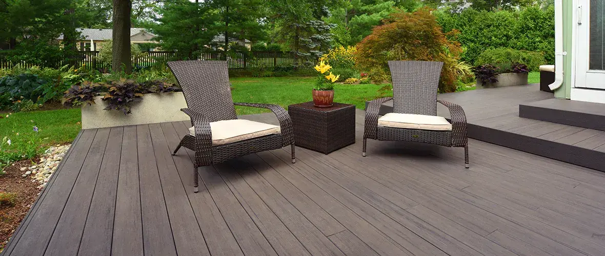 TimberTech composite deck boards with a clean fastener-free surface