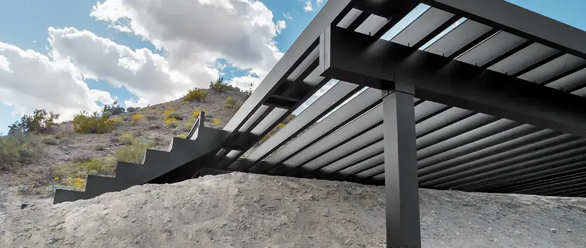TimberTech aluminum framing supporting an elevated deck