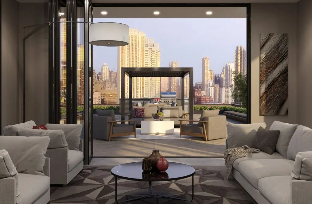 Trex trn cgi urbanrooftop 03 bc lounge pergola dining area city Article Image Main