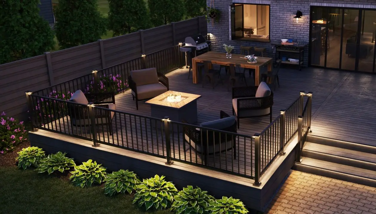 Trex sel cgi 0008 ms decking fascia bk alum railing beauty lighting MS010612S2S64