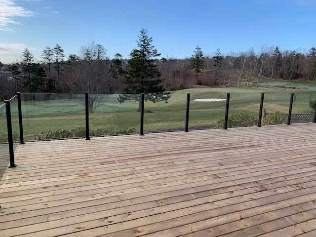 Frameless glass railing with posts Frameless Glass Railing image