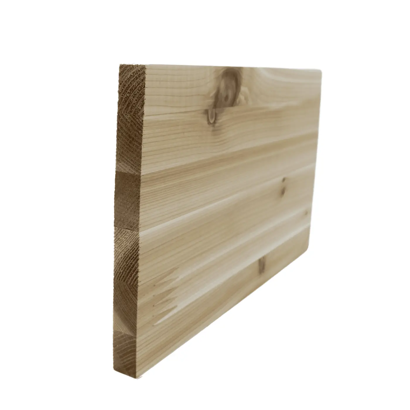 Western red cedar board, close view